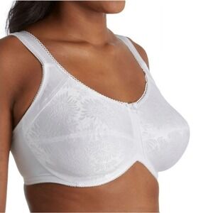 Aviana 2453 Full Figure Bra 44G White Underwire Soft Cup Floral Support Plus SZ